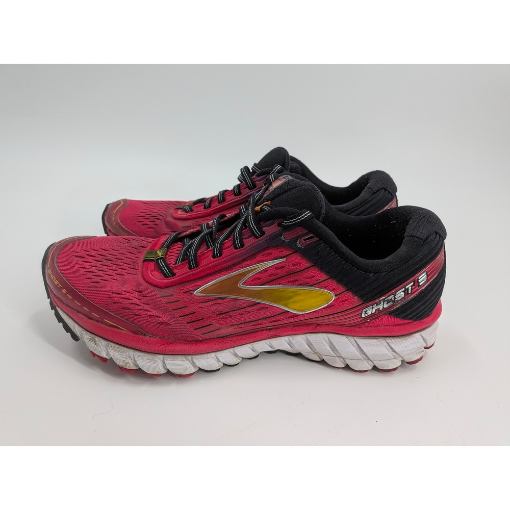 Brooks Ghost 9 Womens Running‎ Shoes Pink Black Gold 1202251B656 Size 8.5